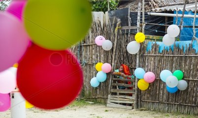 Party in Kuna ethnic group village San Blas Islands Panama