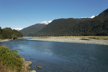 Makarora river  South Island  New Zealand