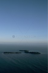 Air shot of the Salvation islands French Guiana