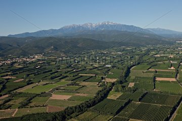 Luftaufsicht von Cerdanya und Mount Canigou Frankreich