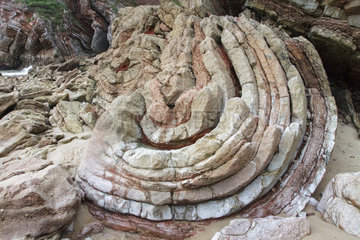 Geological strata of rock ivage - Asturias Spain