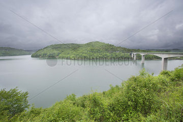 Lake of Vouglan at the level of the Pyle bridge  Jura  Franche-Comte  France