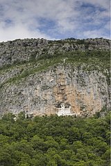 Ostrog monastery built on a mountainside Montenegro