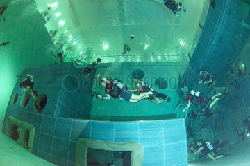 Y-40  the world's deepest pool  measuring 21 X 18m on the surface with 4300 cubic meters of spa water maintained at a constant temperature of 32-34Â°C  offers diving enthusiasts the freedom to dive and swim without a wetsuit. With a maximum depth of 40m  Y
