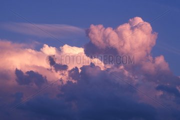 Pink light on clouds Europe