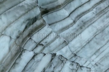 Detail des Gletschers Landmannalaugar Fjallabak Sud-East Island