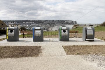 Selective underground sorting containers in Mers-les-Bains  Picardie  France