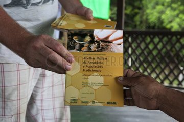 Manual of Melipona bee keeper. Training organized by the Chico Mendes Scientific Institute for Ribeirinhos populations living along the Araguari River in the Amazon with the objective of producing honey initially for personal consumption and eventually for sale; Trainer Douglas Schwank.