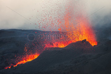Piton de la Fournaise in activity  Volcano eruption of May 2015  Reunion