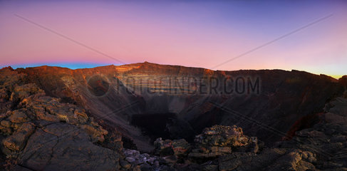 Dolomieu Crater at sunrise  Piton de la Fournaise  Reunion Island