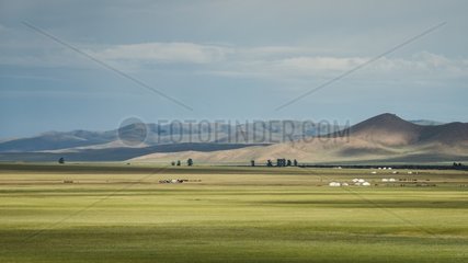 Yurts in the Mongolian steppe  Tsaritsyn Ereg - Province of Arkhangai - Mongolia