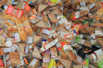 Food waste. Recycling of expired sandwiches from a large shop. Veolia plant. Grange (71)  France
