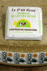 Raw milk cheese Le P'tit René and Comté wheele   Cave refining  Cheese Cooperative Plateau of Bouclans  Outlet in Nancray  Haut-Doubs  Franche-Comté  France