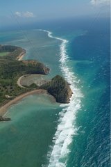 Luftaufnahme des Kratersees einer Insel Mayotte