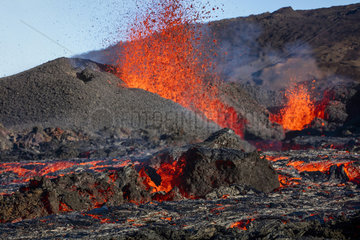 Piton de la Fournaise in activity  Volcano eruption 13 of september 2016  Reunion