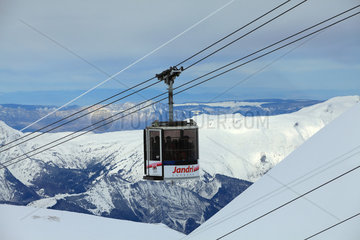 Cable car in the winter  Les Deux Alpes Ski Ressort  France
