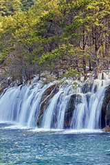 Waterfall Shuzheng Falls Jiuzhaigou valley  Sichuan  China