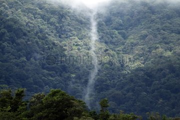 Mist above the jungle covering the volcano Tenorio