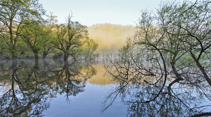 Reflecting on Lake Bret at dawn - Bugey France