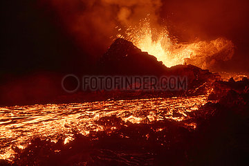 Piton de la Fournaise in activity  Volcano eruption 16 of september 2016  Reunion