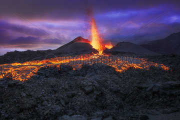Piton de la Fournaise in activity  Volcano eruption 13 of september 2016  Reunion