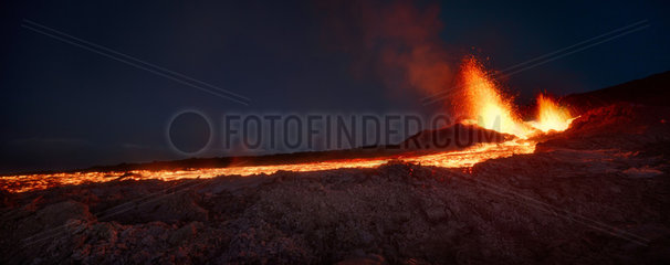 Piton de la Fournaise in activity  Volcano eruption 11 of september 2016  Reunion