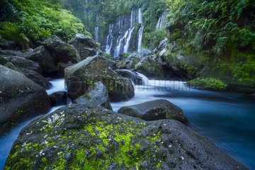 Grand Galet waterfall on the Langevin river  Saint-Joseph  Reunion Island