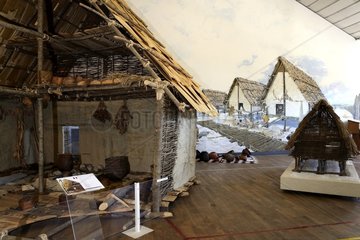 Exhibition on the life of Neolithic men   Clairvaux-les-Lacs   at the lakes Chalain and Clairvaux   Jura  France