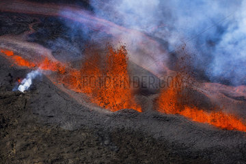Piton de la Fournaise in activity  Volcano eruption 11 of september 2016  Reunion