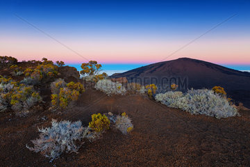 Sunset over Piton de La Fournaise  Reunion Island