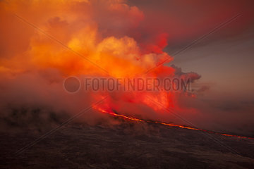 Piton de la Fournaise in activity  Volcano eruption of May 2015  Reunion