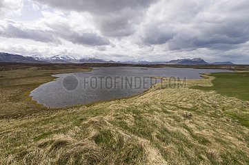 Helgafell lake near Stykkisholmur Snaefellsnes Peninsula