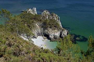 Cove und Strand am Cap de la Chèvre Crozon Frankreich
