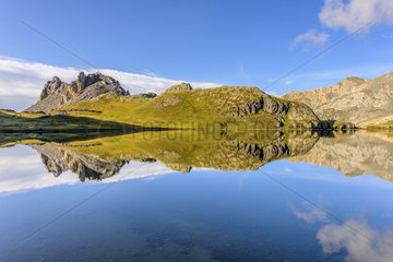 Reflection on Lake Roburent  High Ubaye  Alps  Italy