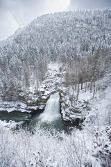 Saut du Doubs in winter - Franche-Comté France / Switzerland