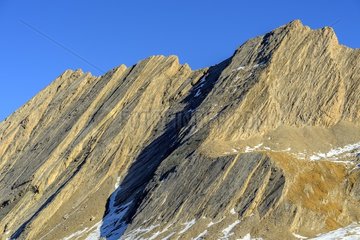 The Taillante remarkable mountain Queyras  Hautes-Alpes  France. rock : blonde marble (metamorphosed limestone)