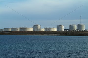 Vats of oil and LPG Port Bonython Whyalla Australia
