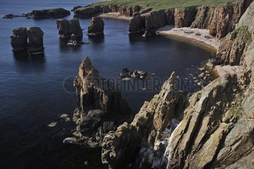 Coastal cliffs of Brae Wick Shetland Scotland