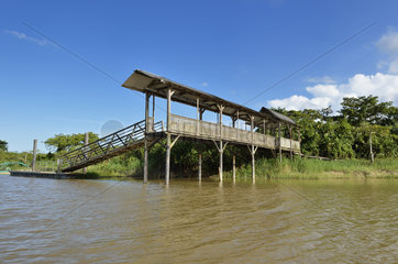 Pontoon jetty of the village of Kaw - French Guiana