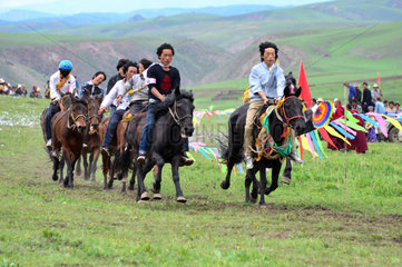 Horse Racing at the Lapste - Tibet China