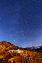 Winter starry sky above the Queyras  Molines area  Alpes   France