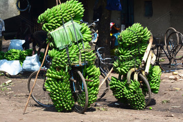 Bikes charged for Bananas on a track - Uganda