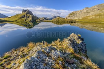 Reflection on Lake Roburent  High Ubaye  Alps  Italy