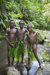 Boys beside a river - Tanna Vanuatu