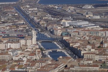 Stadt Sète und Hafen in Frankreich