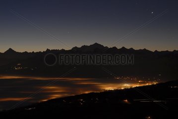 Cloud sea at the top of the Arve Valley France