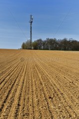 Telecommunication tower in the countryside at Luzarches  Val- d'Oise  France