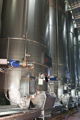 Refrigerated stainless steel Vignification metal tank  wine Côtes du Rhône  France