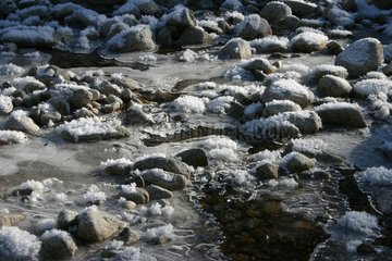 Frozen surface of a river High Tatras Slovakia