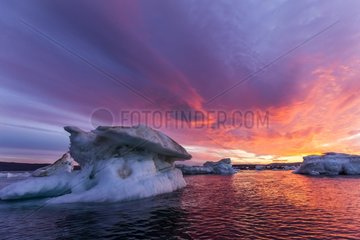Melting Sea Ice at Sunset - Hudson Bay Canada
